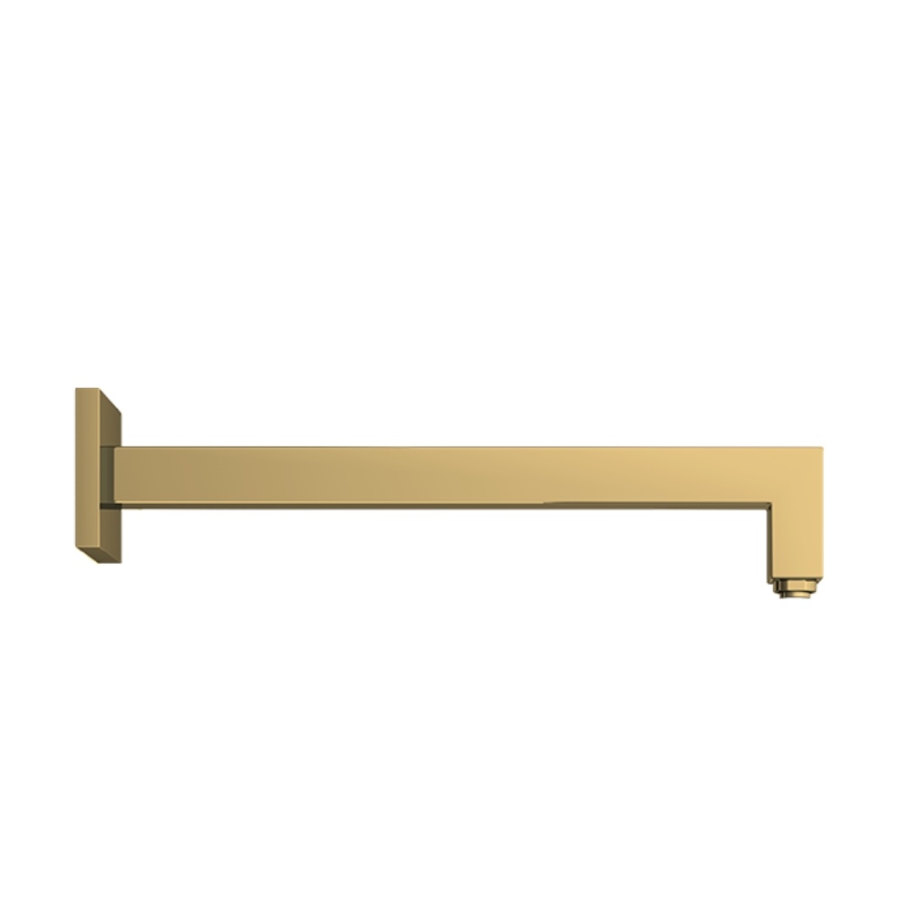 Product cut out image of the Abacus Emotion Brushed Brass Square 370mm Fixed Wall Arm TBTS-414-6138